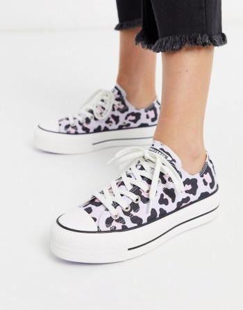 Converse Chuck Taylor Lo Lift Platform Lilac Leopard Print Leopard - Ženske Tenisice | 37506OFTZ